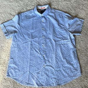 Denim & Flower Slim Fit, Short Sleeved Button Down Dress Shirt. XL
